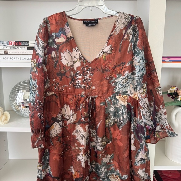 HEMANT & NANDITA Zeri Floral Peasant Dress - Picture 7 of 10